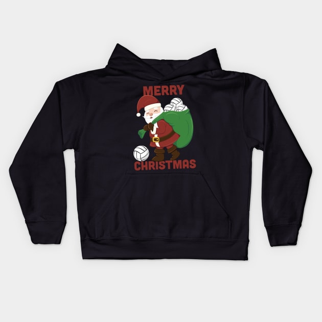 Santa Claus for Volleyball Lovers Kids Hoodie by HHT